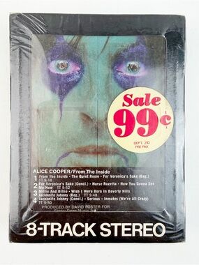 Vintage Alice Cooper From The Inside 8 Track Sealed 1978 M8 3263 Music Retro